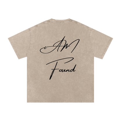 "iAM Found" Snow Washed Oversized Cotton T-Shirt