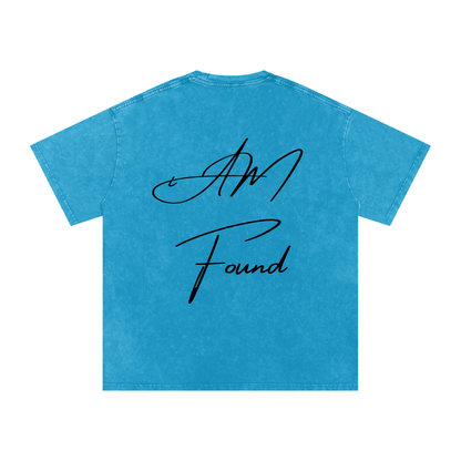 "iAM Found" Snow Washed Oversized Cotton T-Shirt