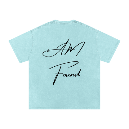 "iAM Found" Snow Washed Oversized Cotton T-Shirt