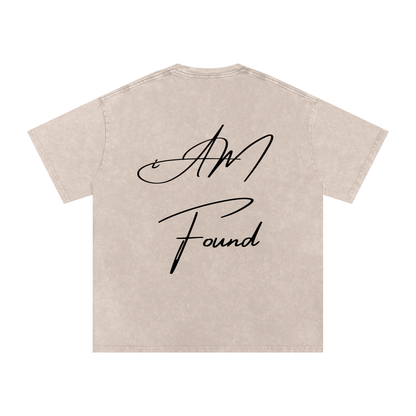 "iAM Found" Snow Washed Oversized Cotton T-Shirt