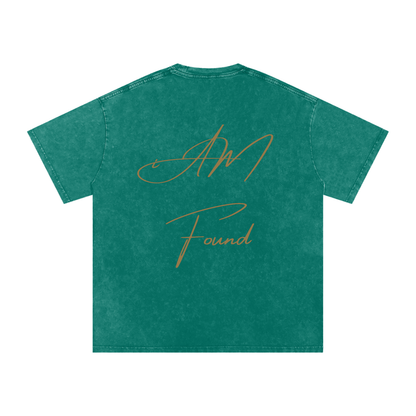 "iAM Found" Snow Washed Oversized Cotton T-Shirt