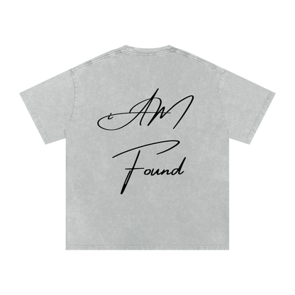 "iAM Found" Snow Washed Oversized Cotton T-Shirt