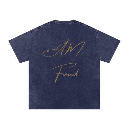 "iAM Found" Snow Washed Oversized Cotton T-Shirt