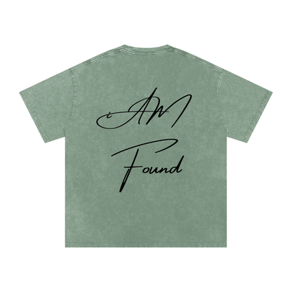 "iAM Found" Snow Washed Oversized Cotton T-Shirt