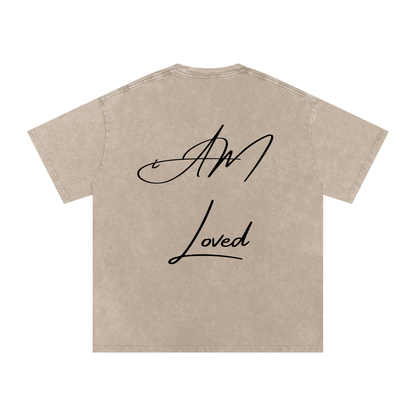 "iAM Loved" Snow Washed Oversized Cotton T-Shirt